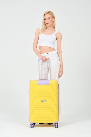 Keo-plus Sarı-lila Orta Boy Silikon Kırılmaz Pp Valiz Siyah