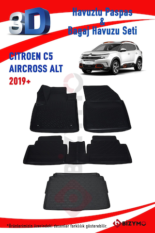 Citroen C5 Aircross 2019 Ve Sonrası Paspas Ve Alt Bagaj Havuzu Se Siyah