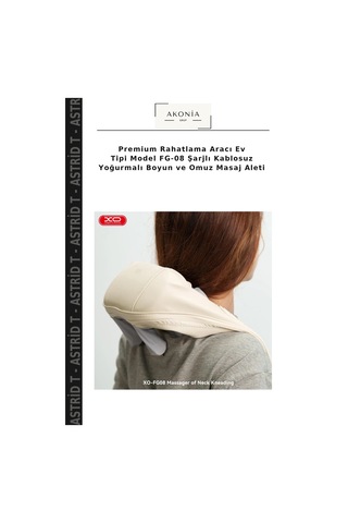 Premium Rahatlama Aracı Ev Tipi Model Fg-08 Şarjlı Kablosuz Yoğurmalı Boyun Ve Omuz Masaj Aleti Çok Renkli