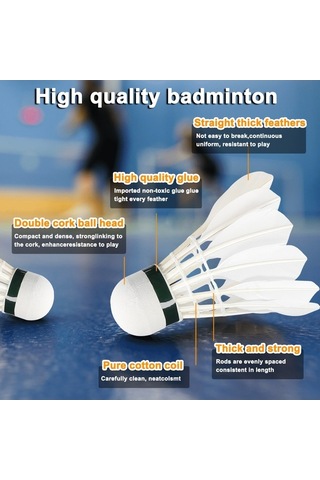 Flybuy Ve Tüylü Top Seti Sağlam Raketi Profesyonel Performans İle Hafif Demir Badminton Alaşımlı 3 - Vb
