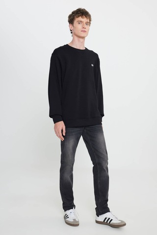 Lee Regular Fit %100 Pamuk İçi Polarlı Siyah Erkek Sweatshirt L81ıry100 Siyah