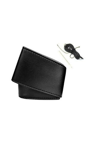 Oto Deri Direksiyon Kılıfı Kokusuz Siyah Dikişli