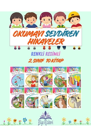 2.sınıf Okumayı Sevdiren Renkli Resimli Hikayeler 8 - 10 Kitap