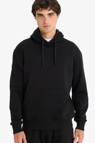 DeFacto Regular Fit Kapüşonlu Kanguru Cepli İçi Yumuşak Tüylü Basic Düz Sweatshirt X8283AZ25SPBK81