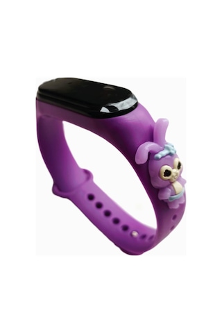 .japanex Renkli Led Ekranlı Silikon Kordonlu Çocuk Kol Saati Mor Tavşan 123642633