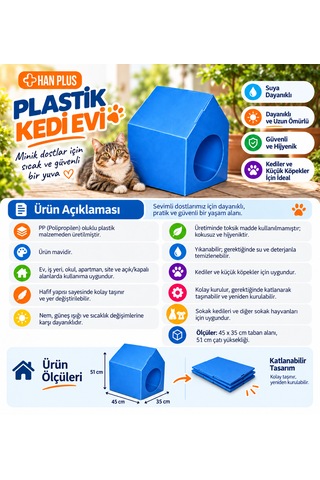 Han Plus Plastik Kedi Evi -10 Adet + Online Sıfır Atık Eğitimi