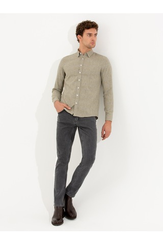 Cacharel Hardal Slim Fit Uzun Kollu Gömlek Sarı