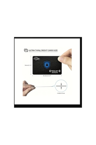 Organıcyou Shenzhen Rfıd/nfc Engelleyici Kart, Ultra İnce Şık Tasarım, Alüminyum Malzeme, Hırsızlığa Karşı Siyah