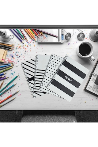 A5 Spiralli Zebra Defter 40 Yaprak 4'lü Tamamı Çizgisiz