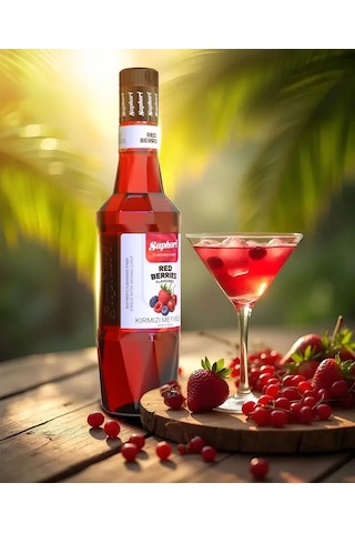 Saphori Kırmızı Meyveler Aromalı Kokteyl Şurubu Kırmızı Meyveler Şurubu 700 Ml