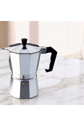 6 Fincanlık Retro Tasarım Alüminyum Moka Pot - Ocak Üstü Espresso Ve Filtre Kahve Demleyici
