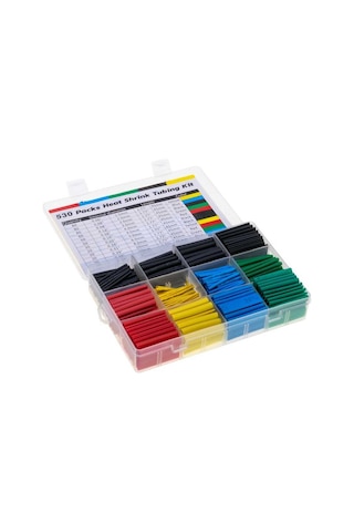 Isı İle 1/2 Daralan Makaron Kutulu Set - 530 Parça