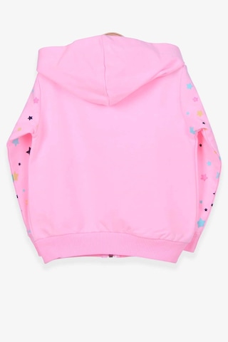 Breeze Kız Çocuk Hırka Kolları Desenli Baskılı 1-4 Yaş, Pudra