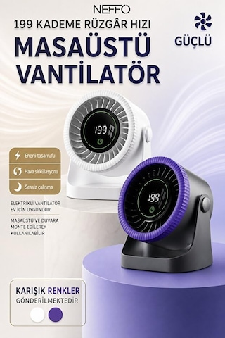 Neffo Usb Şarjlı Mini Fan, Taşınabilir, Ayarlanabilir Hızlı, Sessiz Güçlü Soğutucu Vantilatör
