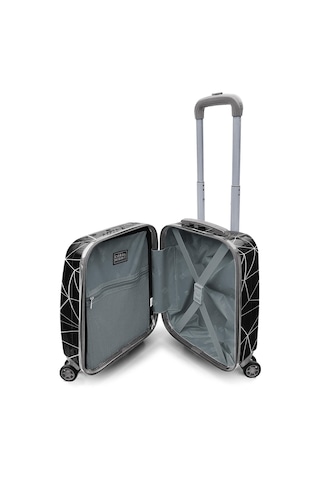Coral High Renkli Desenli Mini Kabin Boy Valiz 40cm 16763 Siyah
