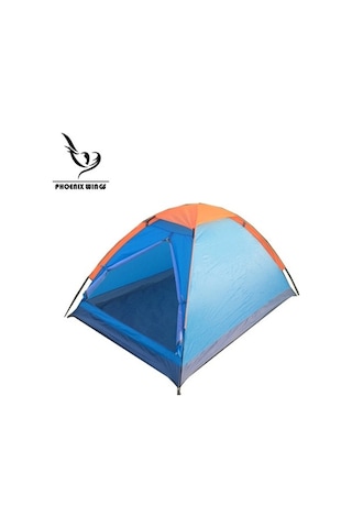 Prestigegoods Outdoor Tek 2 Kişilik Su Geçirmez Kamp Çadırı Mavi - Turuncu 200x140x110 Cm Mavi - Turuncu