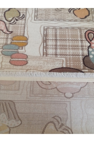 Aslan Home Yatak Odası Takımı Üç Lü Yolluk , Küçük Mutfak Desenli Halı Fincan Desenli Yolluk Halı