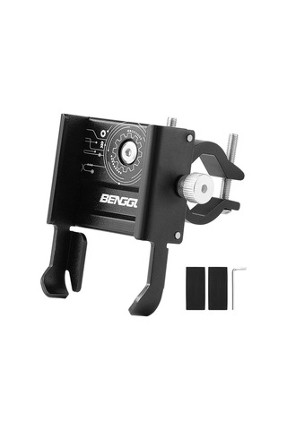 Bengguo-al Alaşım Bisiklet Cep Telefonu Tutucu Scooter Dönebilen,y28006b-1 Siyah