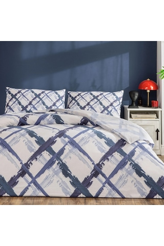 Taç Ranforce Çarşafı Lastikli Çift Kişilik Nevresim Takımı-briza Mavi MAVI