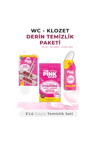 Wc Klozet Derin Temizlik Seti 3'lü Tuvalet Temizleyici Jel + Köpük + Aktif Klozet Bloğu