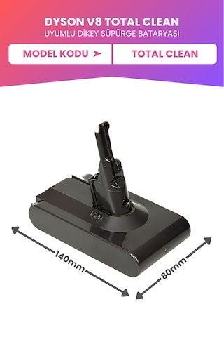 Dyson V8 Total Clean Uyumlu Batarya 21.6 V 4000mah