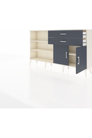Arges Konsol 3 Raflı 2 Çekmeceli 2 Kapaklı 176x30x99 Aytaşı-antra Aytaşı-antrasit