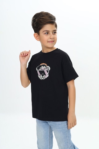 Toontoy Kids Toontoy Erkek Çocuk Baskılı Bisiklet Yaka Kısa Kollu Tişört Ekru