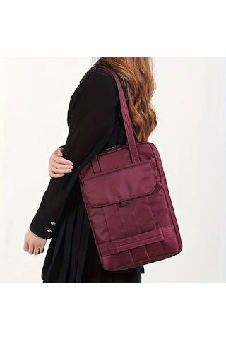 Techbloom Luxury Laptop Bag 13 14 Inç Burgundy Dell Hp Macbook Uyumlu Çantası 2025 Yeni Büyük Kapasiteli Çok Amaçlı Omuz Çantası Şık Ve Moda "value":"mavi"