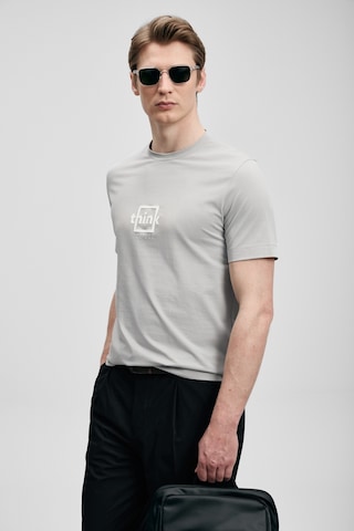 Lufian Thınk Modern Grafik T- Shirt Gri Gri 111020310100150