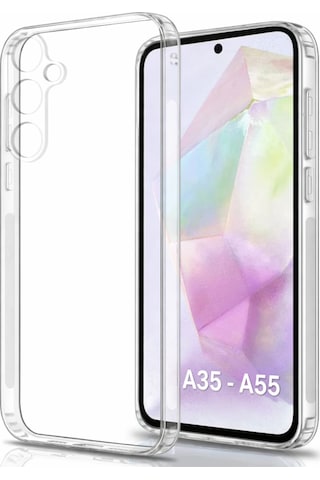 Samsung Uyumlu Galaxy A35 A55 5g Kılıf Şeffaf Kamera Korumalı 3d