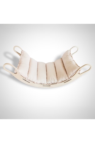 Xl Montessori Ahşap Pikler Halkası Ve Bej Minder Bej