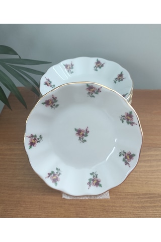 Porland Porselen Gülriz Bordo 11 Cm 12 Adet Çay Tabak