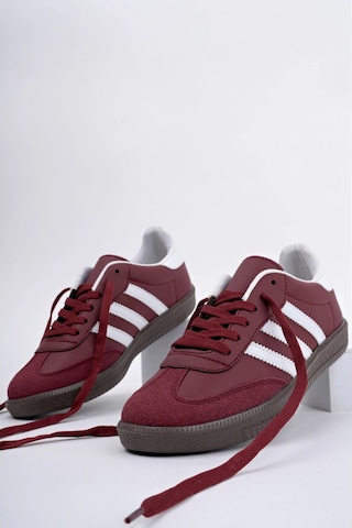 Muggo Jabbar Unisex Ortopedik Günlük Garantili Bağcıklı Yürüyüş Koşu Sneaker Spor Ayakkabı Bordo