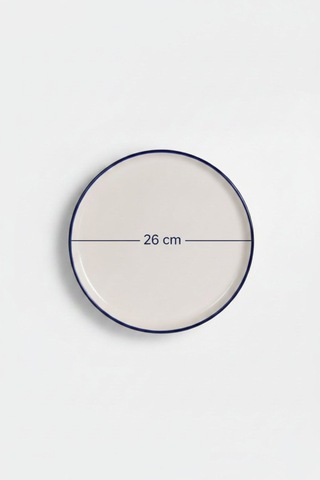 6'lı Toledo Servis Tabağı 26cm Rim Lacivert Rinart Krem 6'lı Toledo Servis Tabağı 26cm Rim Lacivert Rinart Krem