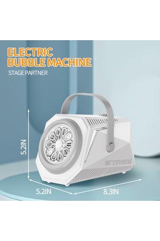 Hfambition Aa Pil İle Çalışan, Işık Özellikli, Taşınabilir Sahne Balon Makinesi - Dış Mekan Ve Düğün Partileri İçin Beyaz 10.1"