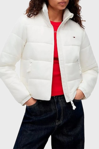 Tommy Jeans Kapitoneli Regular Fit Dik Yaka Mont Kadın Mont Dw0dw23487 Ybl Beyaz