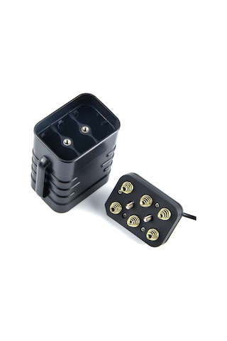 6 Bölüm 18650 Çok Fonksiyonlu Mobil Güç Kutusu, 8.4v Yuvarlak Başlı Ve 5v Usb Çift Voltaj Çıkışlı Siyah