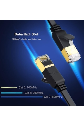 Ugreen CAT7 U/FTP Flat Ethernet Ağ Kablosu 5 Metre