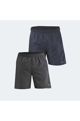 Slazenger RABI 2 li Set Erkek Cepli Deniz Şortu Koyu Gri - Lacivert Mayo