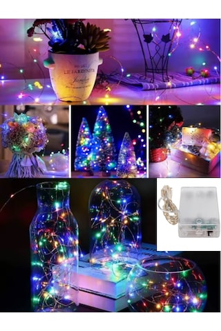 5 Metre Pilli Led Işık Multi Renk, Dekoratif Peri Led Işık, Rgb Karışık Renk 1 Parça