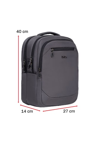 Dada Unisex Gri Okul Çanta Orta Boy Lise Üniversite 13,3-14 inç Usb Type-c Su Geçirmez Oxford Kumaş