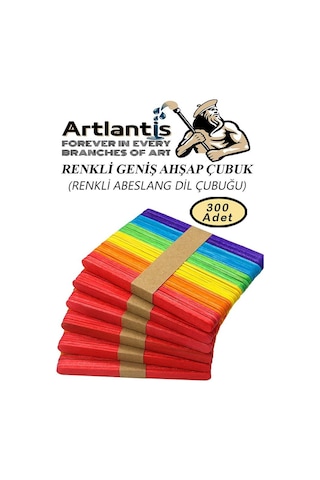 Renkli Dil Çubuğu 300 Lü 1 Paket Ahşap Dil Basma Cubugu Abeslang Renkli Doktor Dil Çubuğu Büyük Jumbo