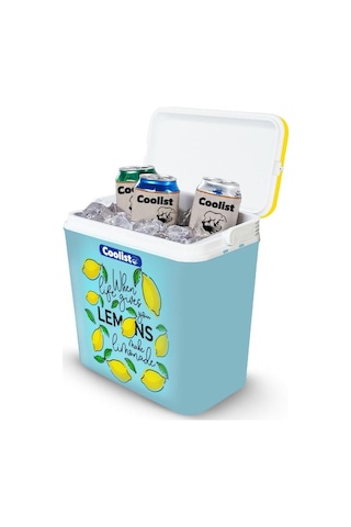 Clb30lm Limon Desenli Buzluk, 30 Litre + 3 Adet Buz Kaseti 400gr Çok Renkli