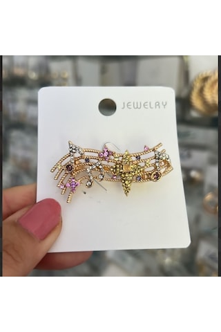 Lente Aksesuar Nota Broş-parlak Kristal Taşlı Nota Çizgisi Yaka İğnesi Çok Renkli