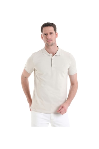 Hatemoğlu 3536etc22c02 Regular Fit Pamuk Polo Yaka Erkek Tişört Bej