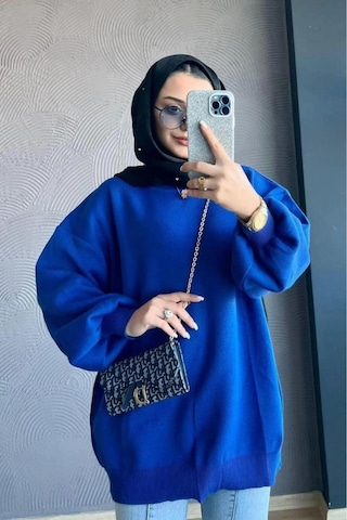 De Pose Yarım Boğazlı Triko Kaza Saks Mavi Lacivert