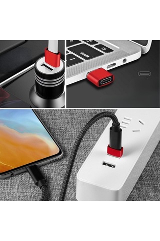 Buffer Usb'den Type-c 'ye Dönüştürücü Adaptör Veri Aktarımı Sağlayıcı Şarj Data Çevirici Çok Renkli