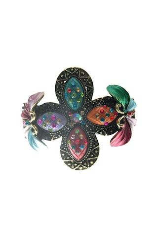 Hdmarketim Otantik Swarovski Taşlı Çiçekli Kelepçe Metal Bileklik Çok Renkli 14003302