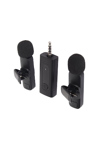 Kosona K35-2 Kablosuz Lavalier Mikrofon, 2.4g Tekden İkiye, Gürültü Azaltma, 3.5mm Arayüz, 7 Saat Kullanim Süresi, Röportaj/canli Yayin İçin