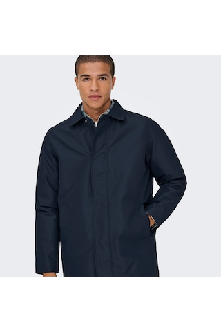 Only&sons Hall Coat Erkek Lacivert Klasik Yaka Kaban Lacivert